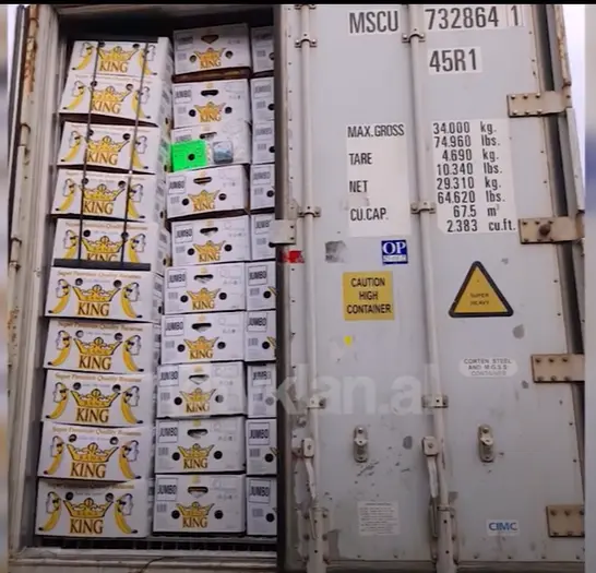 A shipping container from the family business